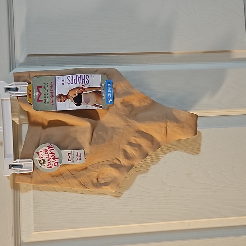 *FINAL* MAIDENFORM FIRM HIGH WAIST THONG: TAN: NEW WITH TAGS: SIZE LARGE